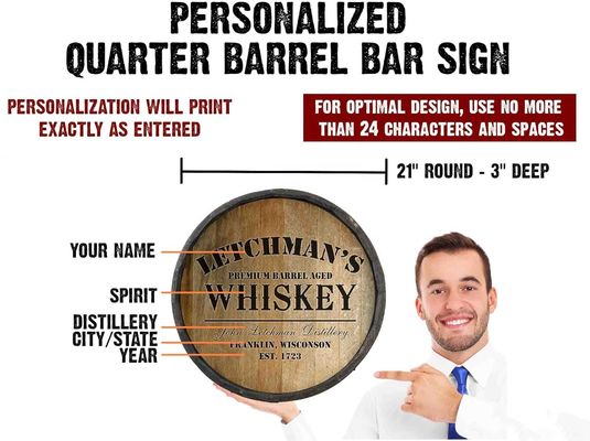 Vernis Print Handhaving Houten vaten Wand Decoratie Bar Sign voor wijn en bier