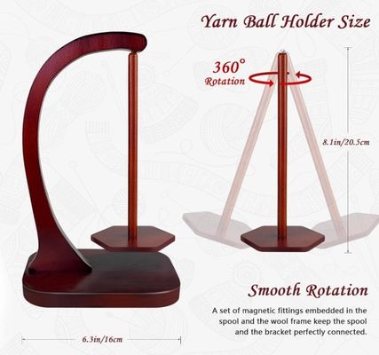 Magnetische metalen draaimechanisme Houten garenspinner voor brei- en haakwerk