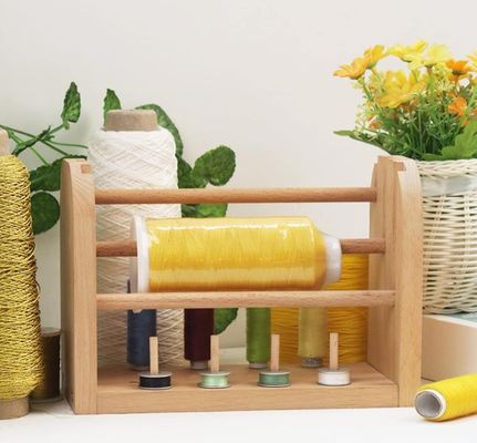 202406 Houten garenspoelhouder draad spoelopslagrek Spinnende balspinner Compact