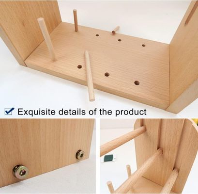 202406 Houten garenspoelhouder draad spoelopslagrek Spinnende balspinner Compact