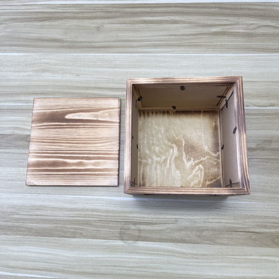 Houten fotoraam opslagdoos in 21x21x17cm Grootte met aanpasbare kleuroptie