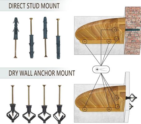 Houten hoekplank voor TV-accessoires en voor het opslaan van kleine plantenfoto's