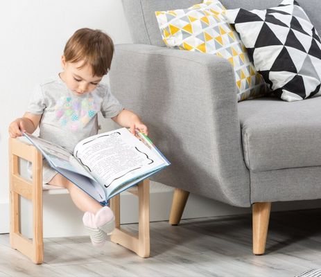 Gepersonaliseerd logo Ruimtebesparende functie 202406 Montessori Houten multifunctionele stoel