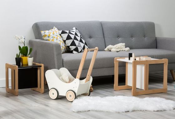 Gepersonaliseerd logo Ruimtebesparende functie 202406 Montessori Houten multifunctionele stoel