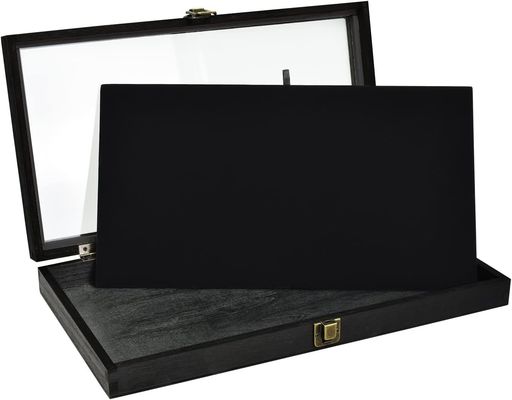 Gepaste grootte Logo Kleur Houten sieraden Display opslagdoos met deksel gemaakt van massief hout