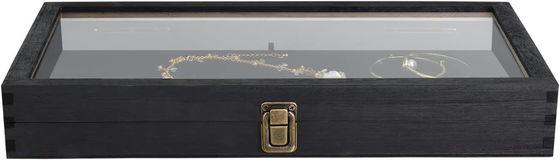 Gepaste grootte Logo Kleur Houten sieraden Display opslagdoos met deksel gemaakt van massief hout