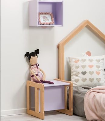 Gepersonaliseerd logo Ruimtebesparende functie 202406 Montessori Houten multifunctionele stoel