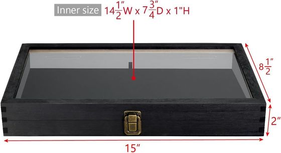 Gepaste grootte Logo Kleur Houten sieraden Display opslagdoos met deksel gemaakt van massief hout