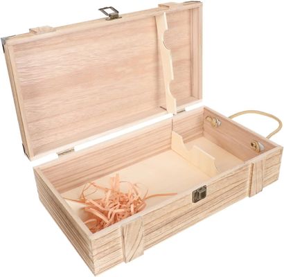 Handgemaakte wijndoos van dennenhout met deksel voor decoratieve lege containers op maat