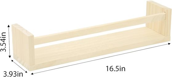 Drijvende boekenplanken in massief hout voor muuropslag en kinderkamerorganisator