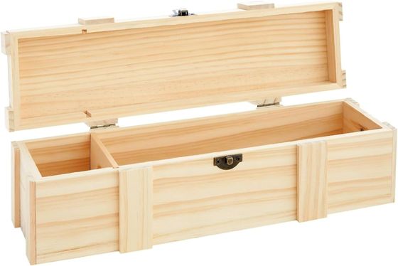 Split of demi wijnflessen Vaste houten wijndoos 13,8X3,9X3,9 inch met aangepast logo