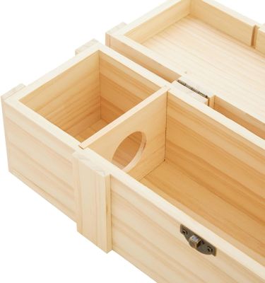 Split of demi wijnflessen Vaste houten wijndoos 13,8X3,9X3,9 inch met aangepast logo