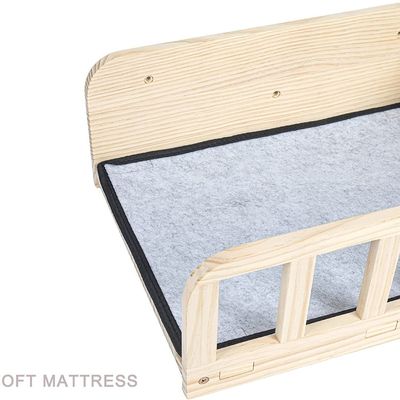 Moderne design stijl muur gemonteerd hout kattenvoeder plank met twee borden Custom service