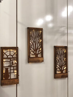 Handgemaakte houten LED-muurversiering voor slaapkamer Vierkante over het bed thema liefde