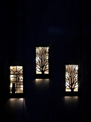 Handgemaakte houten LED-muurversiering voor slaapkamer Vierkante over het bed thema liefde