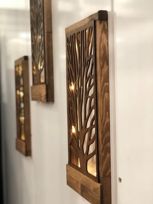 Handgemaakte houten LED-muurversiering voor slaapkamer Vierkante over het bed thema liefde