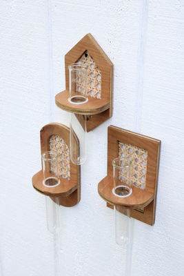 Wandhangende Boho Hydro Planter Wandplanter met zijde-schermprinten/Burned