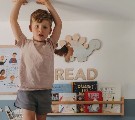 Gepersonaliseerd logo houten dinosaurusvormige raam spiegel met houten frame en houten