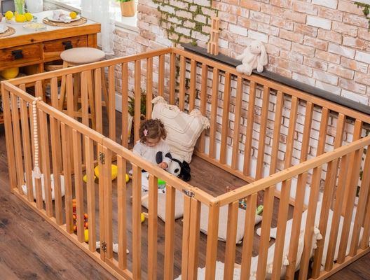 OEM Eco-vriendelijk houten bed met extra bescherming Kinderbed Kleuterspeelbed Massief houten bed