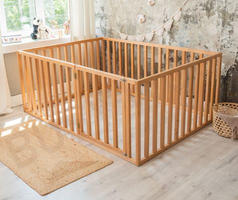 OEM Eco-vriendelijk houten bed met extra bescherming Kinderbed Kleuterspeelbed Massief houten bed