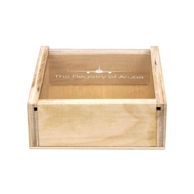 Gepersonaliseerd logo-branding Acceptabele houten opslagdoos met schuifdeksel 10x10x3.8cm
