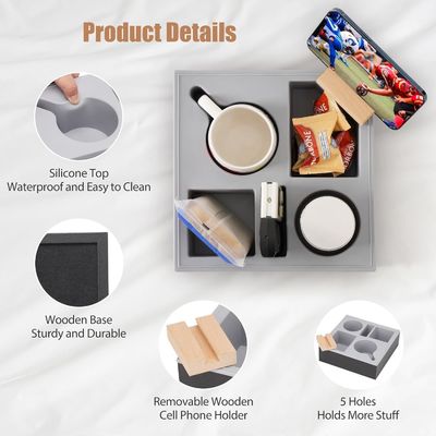 Silikone houten bank Caddy organisator voor waterdichte bank Auto Aanvaarding van op maat gemaakte bestelling