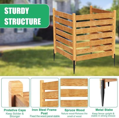Metalen steken 3-paneel privacy schermen hek panelen voor airconditioning aangepast logo