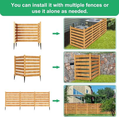 Metalen steken 3-paneel privacy schermen hek panelen voor airconditioning aangepast logo