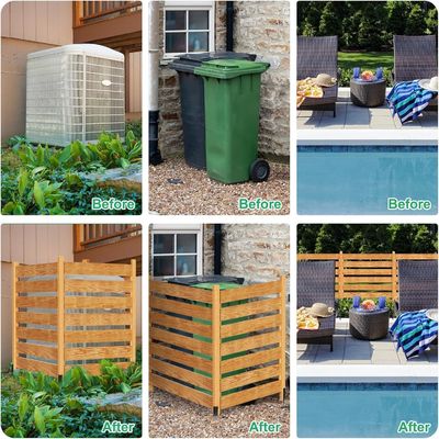 Metalen steken 3-paneel privacy schermen hek panelen voor airconditioning aangepast logo