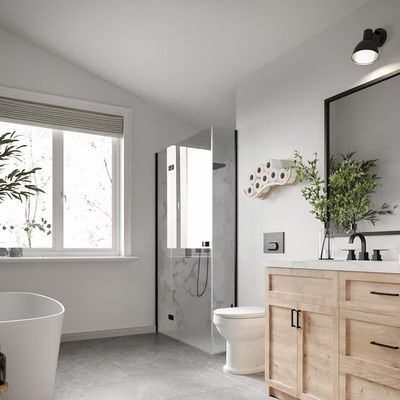 Gepersonaliseerd logo Acceptabele houten kast toiletpapier houder plank voor badkamer