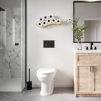 Gepersonaliseerd logo Acceptabele houten kast toiletpapier houder plank voor badkamer