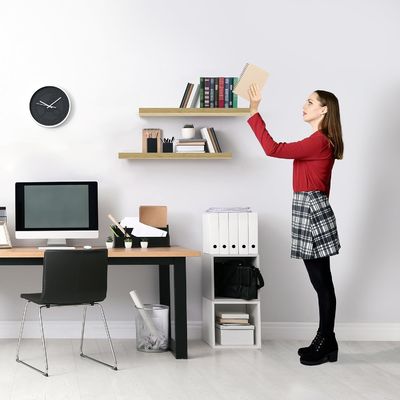 60.96cm x 22.86cm Maple Floating Wall Shelves Set van 2 voor het vasthouden van keukenapparatuur