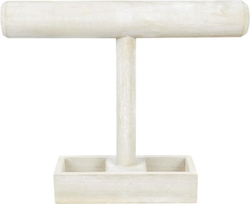 Woonkamer Custom Houten T-Bar Juwelen Display Stand met 2-compartiment opslagbak