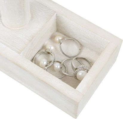 Woonkamer Custom Houten T-Bar Juwelen Display Stand met 2-compartiment opslagbak