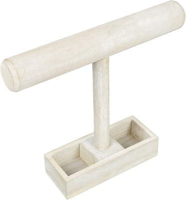 Woonkamer Custom Houten T-Bar Juwelen Display Stand met 2-compartiment opslagbak
