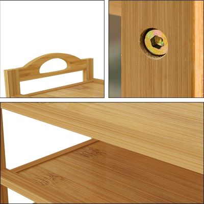 Houten 5-laagse natuurlijke bamboe schoenenrek Stapelbare opslagplank voor multifunctionele OEM