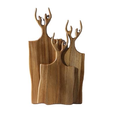 Meerdere doeleinden Olijfacacia hakplanken Set van 3 met handvat op maat