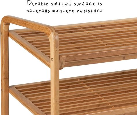 3-laag bamboe schoenenrek voor woonkamer vrijstaande vloer type installatie