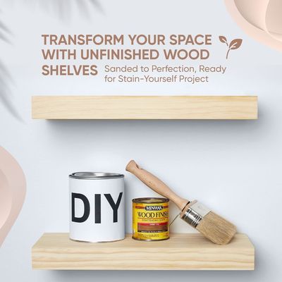 Set van 2 rustieke boerderij houten drijvende planken 16 x 6,5 x 1,75 inch Modern Design