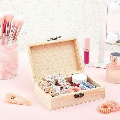 6 Pack voorklepjes geslingerde deksels onvoltooide houten ambachtelijke dozen voor andere cadeau ambachten