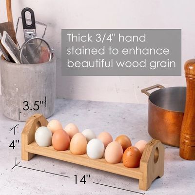 Houten eierenbak handgemaakte bamboe of aangepaste houten eierenhouder voor de keuken van de boerderij