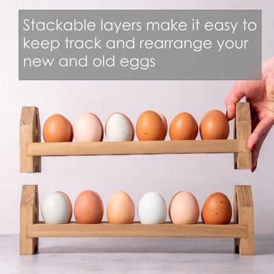 Houten eierenbak handgemaakte bamboe of aangepaste houten eierenhouder voor de keuken van de boerderij