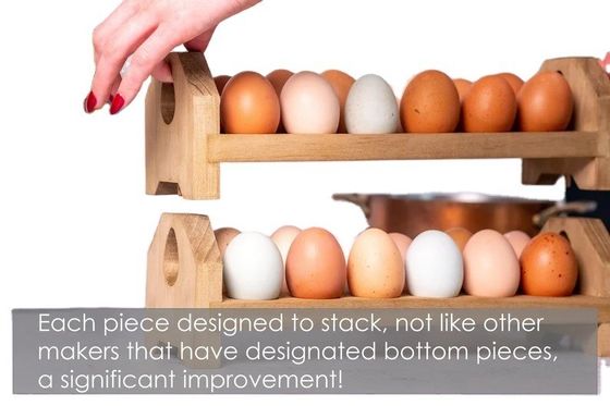 Houten eierenbak handgemaakte bamboe of aangepaste houten eierenhouder voor de keuken van de boerderij