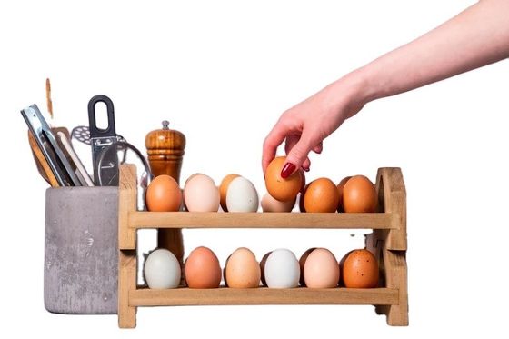 Houten eierenbak handgemaakte bamboe of aangepaste houten eierenhouder voor de keuken van de boerderij