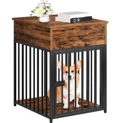 Indoor Pet Crate Eindtafel Decoratieve hondenhok met lade en aangepaste vorm in het wit