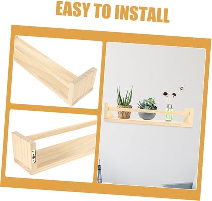 Houten Decoratieve Hangende Plank Set van 2 voor Boeken Bloempot en Kinderkamer Organisator Gift