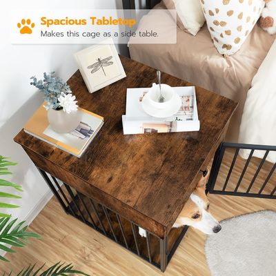 Indoor Pet Crate Eindtafel Decoratieve hondenhok met lade en aangepaste vorm in het wit