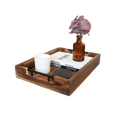 Houten serveertas met metalen handgrepen voor woonkamer slaapkamer ingang Keuken decor