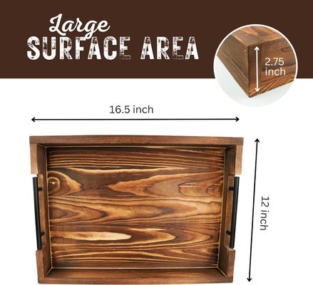 Houten serveertas met metalen handgrepen voor woonkamer slaapkamer ingang Keuken decor