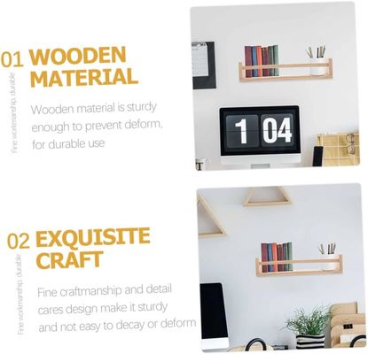 Gepersonaliseerd logo Houten hangende plank voor boek en bloempot ruimtebesparend ontwerp